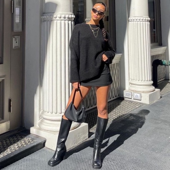 STEVE MADDEN • Black Karsten Riding Blackleat Boot Equestrian Includes Box - Picture 5 of 7